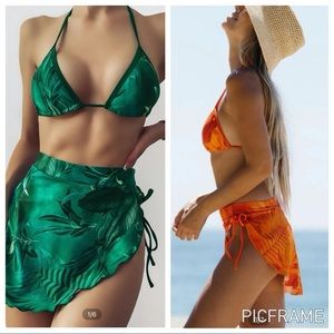 🎟3/$25 SHEIN Bikini Sale Green Three Piece Bikini